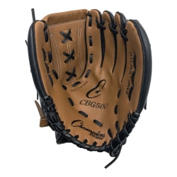 Champion Sports Leather & Vinyl Baseball/Softball Glove, 11", Brown/Black