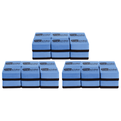 Flipside Magnetic Whiteboard Student Erasers, 2"H x 2"W x 7/8"D, Blue, Pack Of 12 Erasers, Set Of 3 Packs