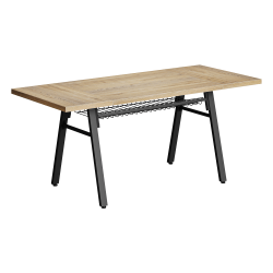 Bestier Dining Table With Storage Rack, 29-15/16"H x 30-3/4"W x 70-1/8"L, Light Walnut