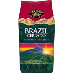 Gold Coffee Company Ground Coffee, Medium Roast, Brazil Cerrado, 10 Oz Per Bag