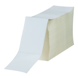 Partners Brand Fanfold Thermal Transfer Labels, THL140, Rectangle, 4" x 6", White, Pack Of 2 Stacks