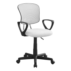 Monarch Specialties Bryce Ergonomic Fabric Mid-Back Office Chair, White