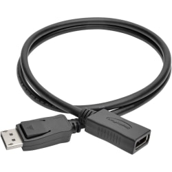 Eaton Tripp Lite Series DisplayPort Extension Cable with Latch, 4K @ 60 Hz, HDCP 2.2 (M/F), 3 ft. (0.91 m) - P579003