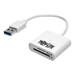 Tripp Lite USB 3.0 SuperSpeed SD/Micro SD Memory Card Media Reader with Built-In Cable, 6 in - Card reader (MMC, SD, RS-MMC, MMCmobile, microSD, MMCplus, DV RS-MMC, SDHC, microSDHC, SDXC) - USB 3.0