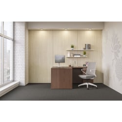 HON® Mod 60"W L-Station Computer Desk With Single Pedestal, Walnut