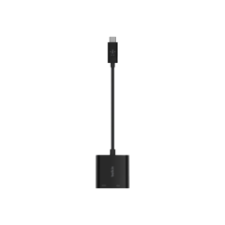 Belkin USB-C to Ethernet + Charge Adapter - 1 x USB Type C - Male - 1 x RJ-45 Network - Female, 1 x USB Type C - Female - Black