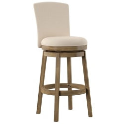 Powell Dacey Swivel Bar Stool, Beige/Rustic Taupe