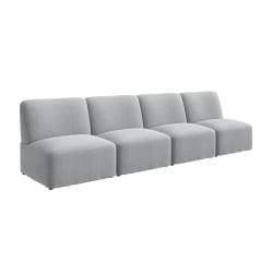 Bush Business Furniture Assemble Modular 4 Seater Sectional Lounge Sofa, Fog Fabric, Standard Delivery