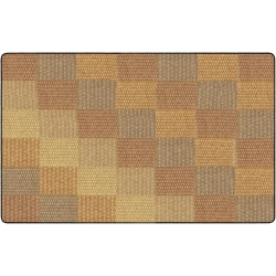 Flagship Carpets Basketweave Blocks Classroom Rug, 7 1/2' x 12', Brown