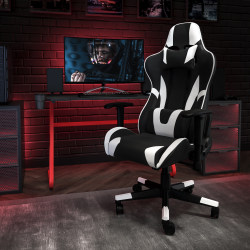 Flash Furniture Gaming Desk And Reclining Chair Set With Cup Holder And Headphone Hook, Black, BLNX20RSG1030BK