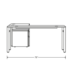 HON Mod 66"W L-Station Computer Desk, Desert Oak/Cool Neutral/Black