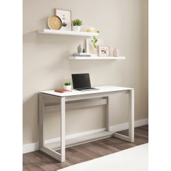 Whalen® Cecile 48"W Writing Desk, Snowdrift White/White Oak