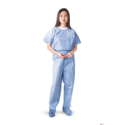 Medline Disposable Elastic-Waist Scrub Pants, 2X, Blue, Case Of 30