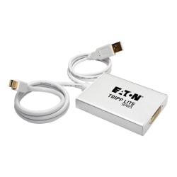 Tripp Lite 6" Mini DisplayPort to DVI-D Adapter Dual Link Active MDP to DVI Thunderbolt 1 & 2 Compatible -  6" - 1 x Mini DisplayPort Male Digital Audio/Video, 1 x Type A Male USB - 1 x DVI-D