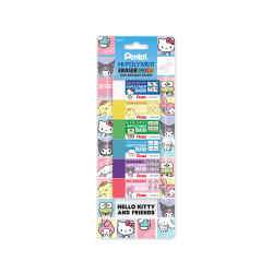 Hi-Polymer Block Eraser Colors, Hello Kitty & Friends, Limited Edition,  Small Assorted Colors (W/G/D/S/V/P), 6-Pk