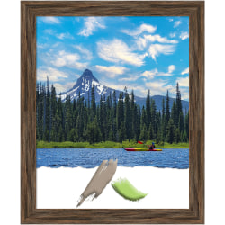 Amanti Art Regis Barnwood Wood Picture Frame, 19" x 23", Opening Size 16" x 20", Mocha