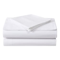 1888 Mills Dependability Queen Long Flat Sheets, 90" x 115", White, Pack Of 12 Sheets