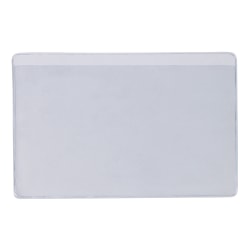 SUPERSCAN® Press-On Vinyl Envelopes, Long Side Open, 3" x 5", Clear, Pack of 50 Envelopes