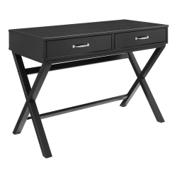 Linon Frances 42"W Home Office Desk with Drawers, Black
