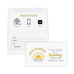 Custom #6-3/4 Remittance/Offering And Donation Envelopes, Full Color Front And Back Including Flap, 3-5/8" x 6-1/2",  24 LB White Wove, Box Of 500