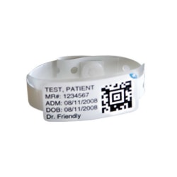 Zebra Soft Vinyl Infant Wristbands With Self-Locking Adjustable Closures, 8.5" x 0.4", White, Case of 250 Wristbands