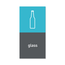 simplehuman Magnetic Trash Label, Glass, 4" x 8", Gray