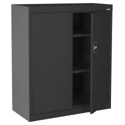 Sandusky Elite Series Heavy-Duty Assembled Counter-Height Storage Cabinet, 36"H x 36"W x 18"D, Black