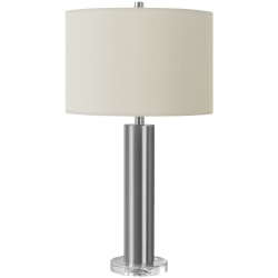 Monarch Specialties Heather Table Lamp, 28"H, Ivory/Nickel