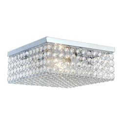 Elegant Designs Elipse Crystal 2-Light Square Flush-Mount Ceiling Fixture, Chrome/Crystal