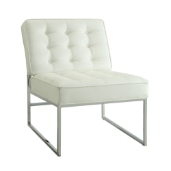 Ave Six Anthony Guest Chair, White/Chrome