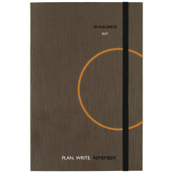AT-A-GLANCE® Plan. Write. Remember.® 2027 Daily Planning Notebook, Casebound, Gray, Small, 5" x 8 1/4"