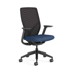 HON Flexion Ergonomic Fabric/Mesh Mid-Back Task Chair, Navy/Black
