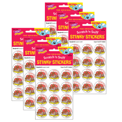 Trend Retro Scratch 'n Sniff Stinky Stickers, Super Stuff!/Spaghetti, 24 Stickers Per Pack, Set Of 6 Packs