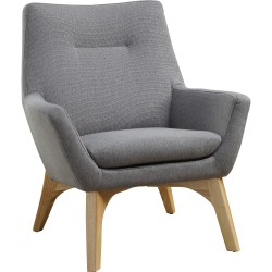 Lorell® Quintessence Upholstered Side Chair With Lumbar Support, Gray/Natural
