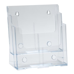 Azar Displays 2-Tier 2-Pocket Plastic Brochure Holder, Letter Size, 11-1/4"H x 9-1/4"W x 5"D, Clear