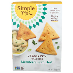 Simple Mills Pita Crackers, Mediterranean Herb, 4.25 Oz, Total Qty 6