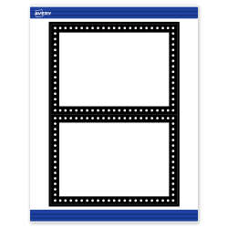 Avery® Printable Invitation Cards With Sure Feed® Technology, S00-DKY-PRMWC10, Rectangle, 5" x 7", Matte White, Preprinted Black & White Polka Dots Design, Pack Of 20