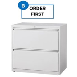 Hirsh 30" Wide 2-Drawer Metal Lateral File Cabinet, Gray
