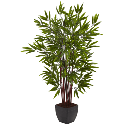 Nearly Natural Bamboo 48"H Silk Tree With Planter, 48"H x 34"W x 27"D, Green
