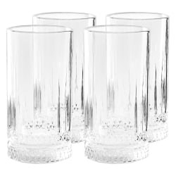 Gibson Home 4-Piece Iceberg Embossed Glass Tumbler Set, 16 Oz, Clear