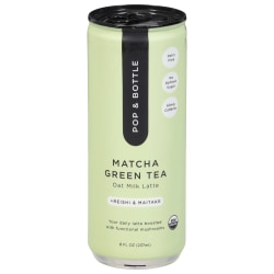 Pop & Bottle Oat Milk Lattes, Matcha Green Tea, 8 Oz, Total Qty 12