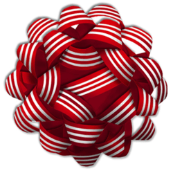 Hallmark 4.5" Paper Gift Bow (Red and White Striped)