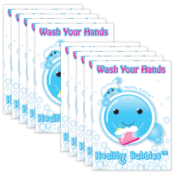 Ashley Productions Smart Poly PosterMat Pals Space Savers, 13" x 9-1/2", Healthy Bubbles, Pack Of 10 Pieces