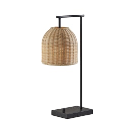 Adesso® Bahama Table Lamp, 23"H, Natural Rattan/Black