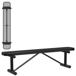 Leisure Craft Outdoor Bench, 18-3/8"H x 72"W x 15"D, Black