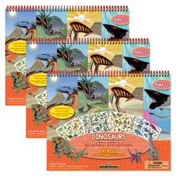 Teacher Created Resources Reusable Sticker Pads, Dinosaurs And Prehistoric Animals, Pack Of 3 Pads