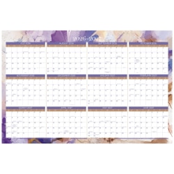 Mead Cambridge® Susan 2026-2027 Erasable Wall Calendar, Reversible Academic Year/Regular Year, Extra Large, 24" x 36"