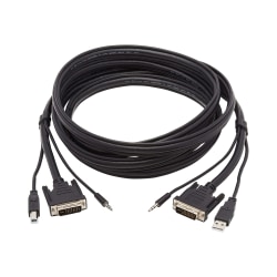 Tripp Lite DVI KVM Cable Kit 3 in 1 DVI, USB 3.5mm Audio 3xM/3xM Black 10ft - Supports up to 2560 x 1600 - Gold Plated Contact - Black