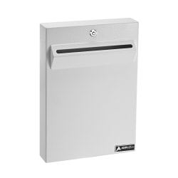 Alpine AdirOffice Large Wall Mounted Weatherproof Steel Drop Box, 16"H x 11"W x 2-7/16"D, White