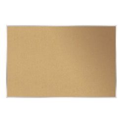 Ghent Cork Bulletin Board, 48 1/2" x 96 1/2", Aluminum Frame With Silver Finish